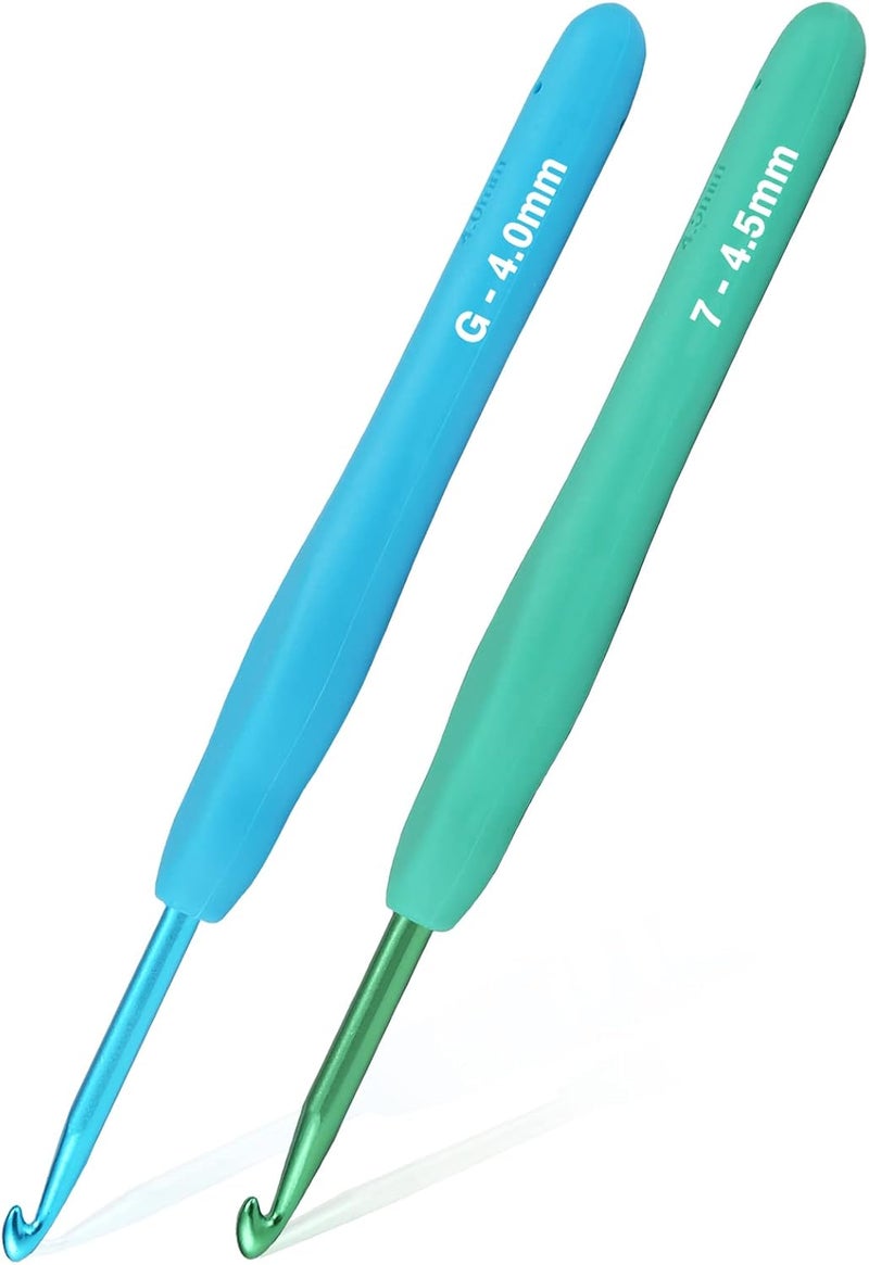 YOJOB 2Pack Size G / 4mm, 7/4.5mm Crochet Hooks, Super Smooth & Ergonomic for Beginner and Advanced (4.0mm, 4.5mm) - Image 1